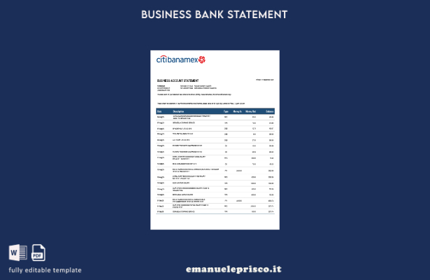 stile verificato modello di estratto conto bancario del conto aziendale della ba